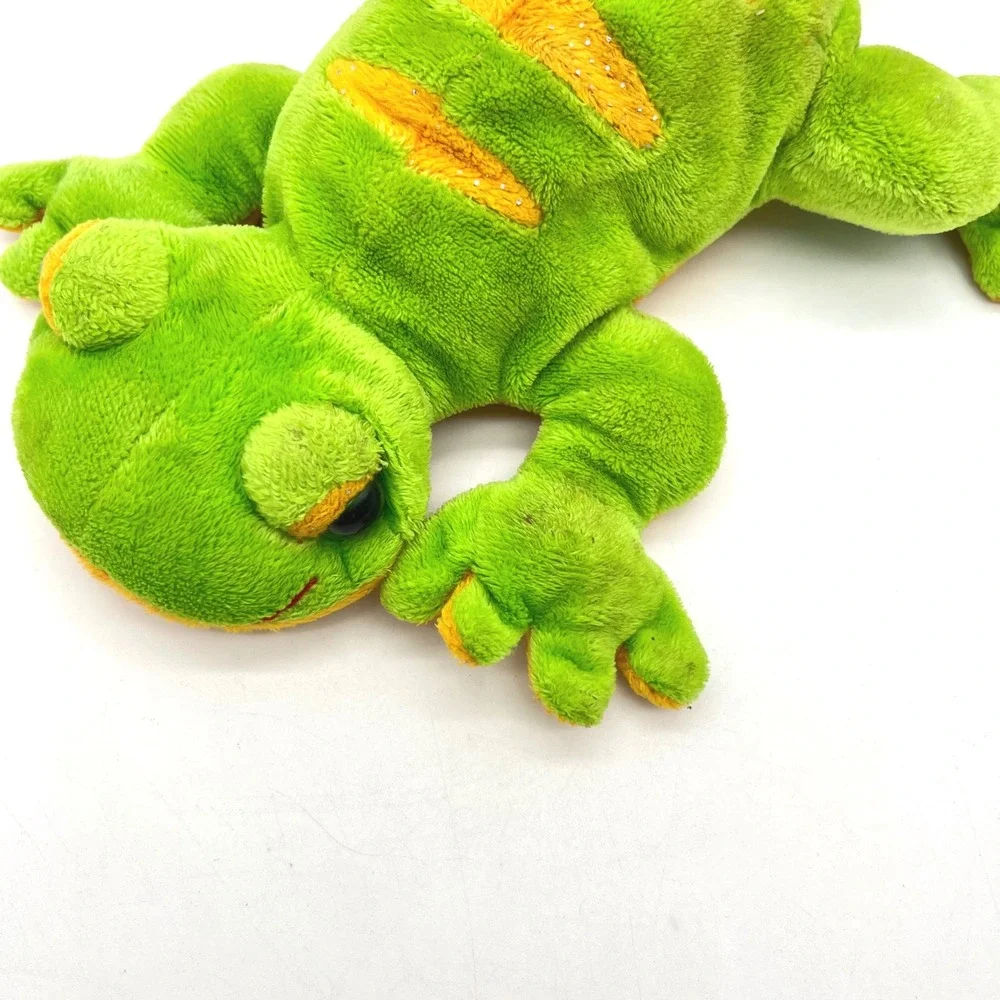 Ganz Webkinz Leopard Gecko Green Orange Striped Lizard Plush Stuffed Animal 13